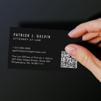 Minimale professionelle QR-Code-Schwarze Visitenka Visitenkarte