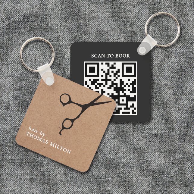 Minimale QR-Code-Terminbuchung für Salons Schlüsselanhänger (Von Creator hochgeladen)