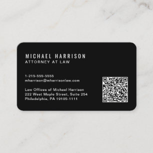 Minimale QR-Code Visitenkarte Professional Schwarz