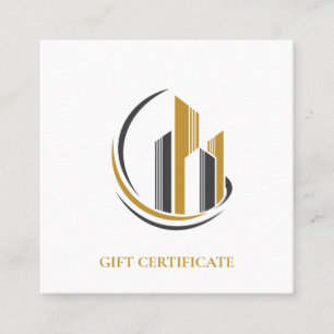 Minimale Realtor-Geschenkgutschein Quadratische Visitenkarte
