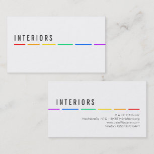 Minimale Regenbogen-Visitenkarte mit Pride-Farben Visitenkarte