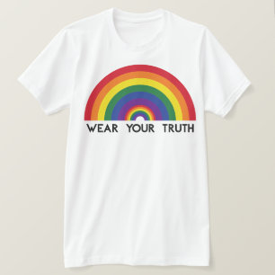 Minimale Regenbogenbogen-Moderne Farbaussage T-Shirt