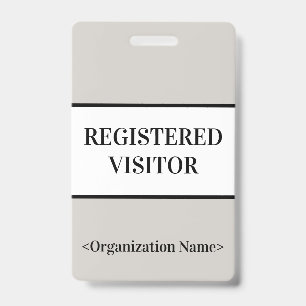 Minimale "REGISTRIERTER BESUCHER"-Badge Ausweis