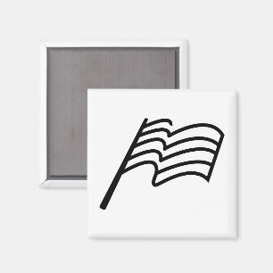 Minimale Rennflagge Sport weht Magnet