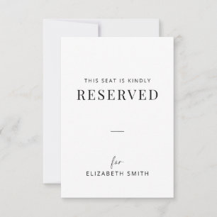 Minimale reservierte Hochzeitssitz-Etikette