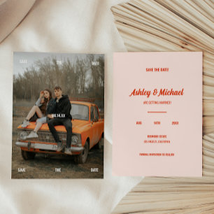 Minimale Retro-Foto-Hochzeit  Save The Date