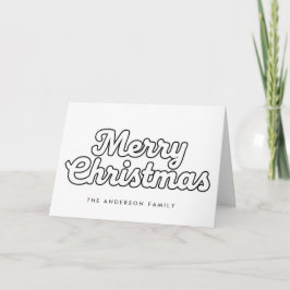 Minimale Retro-Outline-Schrift Frohe Weihnachten