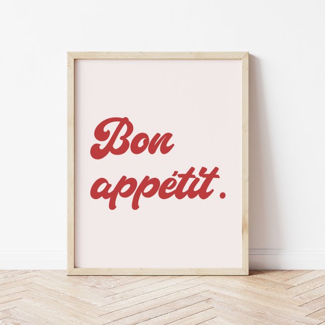 Minimale Retro-Schrift 'Bon Appétit' Küche  Poster (Von Creator hochgeladen)