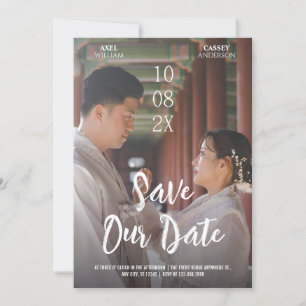 Minimale Romantik asiatisches Foto Save The Date