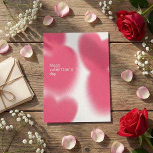 Minimale rosa abstrakte Frohe Valentinstag Postkarte