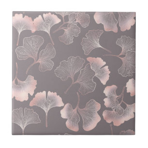 Minimale rosa botanische Muster Fliese