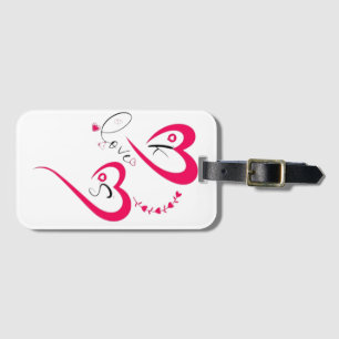 Minimale rosa Herz Liebe Gepäckanhänger