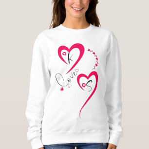 Minimale rosa Herz Liebe Sweatshirt