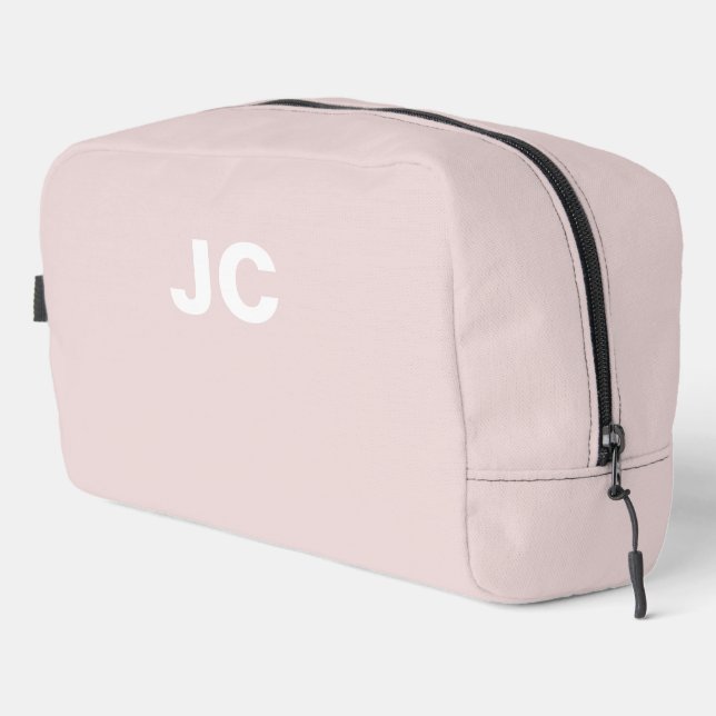 Minimale Rosa Monogramm Moderne Reisen Waschbeutel (Rechte Ecke)