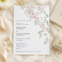 Minimale rosafarbene Blumige Hochzeit