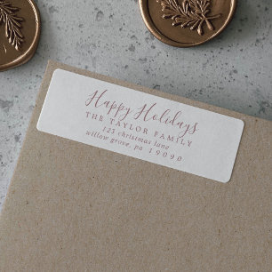 Minimale Rose Gold Happy Holidays Rücksendeadresse