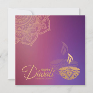 Minimale Rose Gold-Ornament Happy Diwali Card Karte