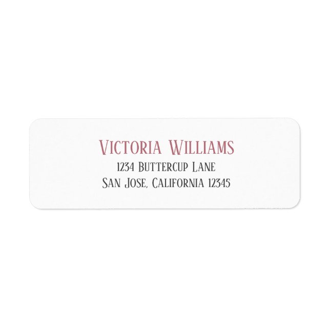 Minimale Rose Gold Pink Gray Wedding Rücksendeadre (Vorne)