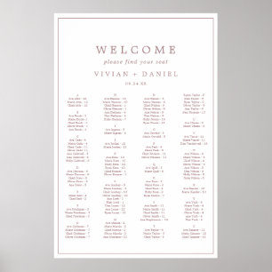 Minimale Rose-Gold-Typografie Sitzordnung Poster