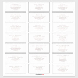 Minimale Rose Gold Typografy Guest Address Labels