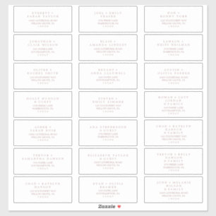 Minimale Rose Gold Typografy Guest Address Labels