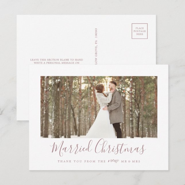 Minimale Rose Gold Verheiratete Weihnachten Vielen (Vorne/Hinten)