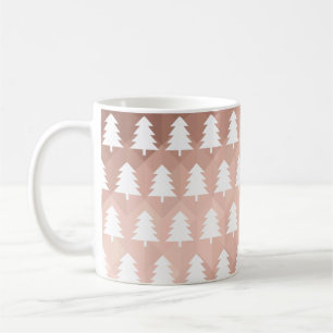 Minimale Rose goldene geometrische Weihnachtsbäume Kaffeetasse