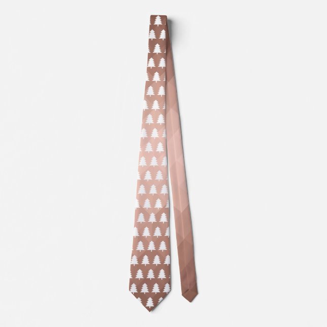 Minimale Rose goldene geometrische Weihnachtsbäume Krawatte (Vorderseite)