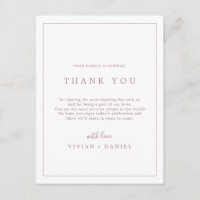 Minimale Rose Typografie Vielen Dank Empfang Card