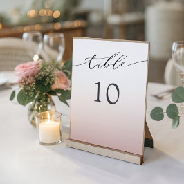 Minimale Roségold-Hochzeit  Tischnummer