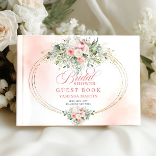 Minimale Rosen mit rötlichem Hauch, Grün und Golde Gästebuch