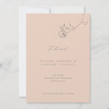 Minimale Röte Zarte Florale Hochzeitseinladung