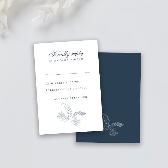 Minimale RSVP-Karte für tropisches Leaf RSVP Karte (Von Creator hochgeladen)