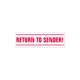 Minimale "RÜCKKEHR zum ABSENDER!" GummiBriefmarke Permastempel