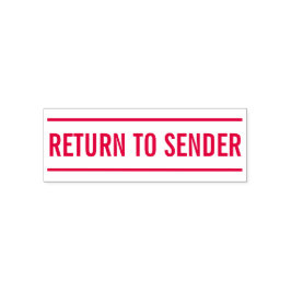 Minimale "RÜCKKEHR ZUM SENDER" Gummi-Briefmarke Permastempel