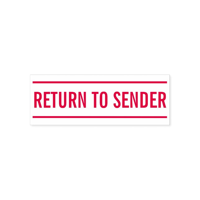 Minimale "RÜCKKEHR ZUM SENDER" Gummi-Briefmarke Permastempel (Design)