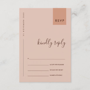 MINIMALE RUST ORANGE TYPOGRAFIE HOCHZEIT RSVP BEGLEITKARTE