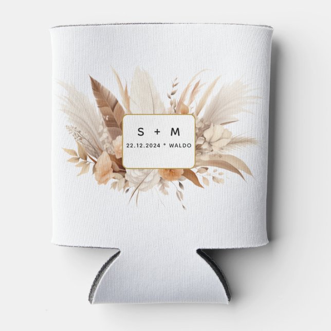 Minimale rustikale Elegant Boho Blumenhochzeit Vin Dosenkühler (Vorderseite)