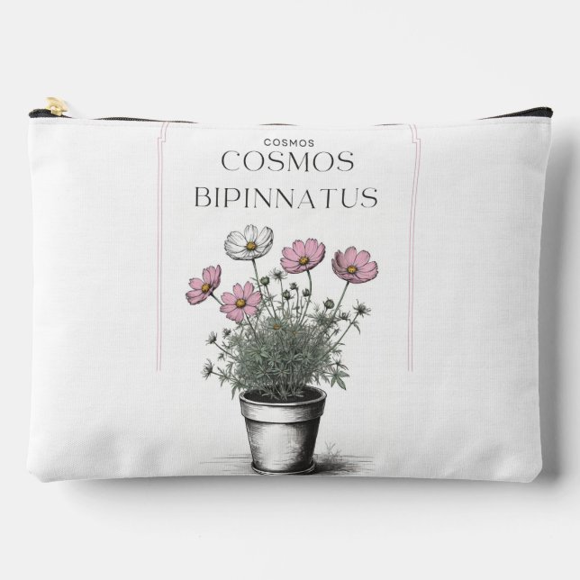 Minimale Rustikale Kosmos Sketch: Elegantes Blumen Zubehörtasche (Vorderseite)