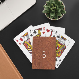 Minimale, rustikale, moderne, trendige Holzkornmon Spielkarten