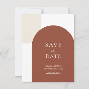 Minimale Rustikale Terrakotta Boho Bogen Schrift H Save The Date