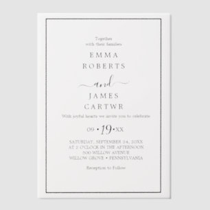 Minimale rustikale Vellum-Einladung