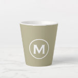 Minimale Sage Green Classic Monogramm Milchtasse<br><div class="desc">Einfaches mit Monogramm Design im modernen minimalistischen Stil mit klassischer Blocktypografie in einer schlauen,  grün-weißen Farbpalette; ein einfaches,  berufliches Design,  das leicht mit dem Monogramm-Initial aktualisiert werden kann.</div>