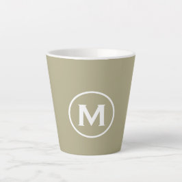 Minimale Sage Green Classic Monogramm Milchtasse