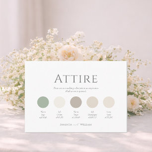 Minimale Sage-Grün-Hochzeitskleidung Farbpalette Einladung