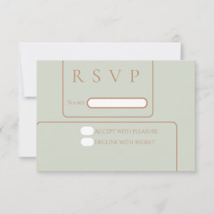 Minimale Salbei-Grün-Rose-Goldkarte Einladung