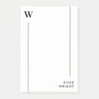 Minimale Saubere graue Linien Monogramm und Name