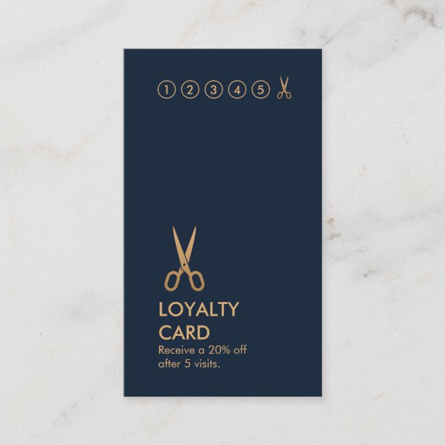 Minimale Schere-Haar-Stylist-Vertikale LoyaltyCard Visitenkarte (Vorderseite)