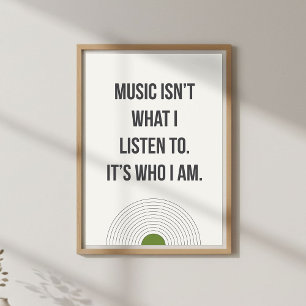 Minimale Schlafzimmereinrichtung. Zitat für Musikl Poster