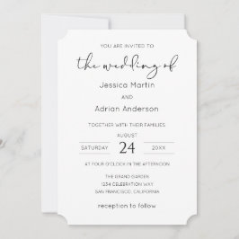 Minimale Schreibschrift-Hochzeit Einladung